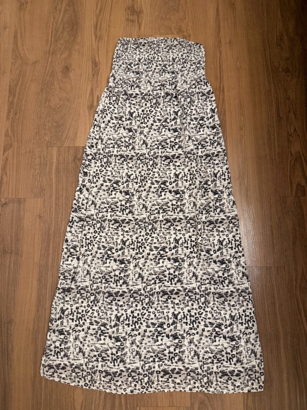 Mudd Y2K Leopard Print Strapless Maxi Dress
